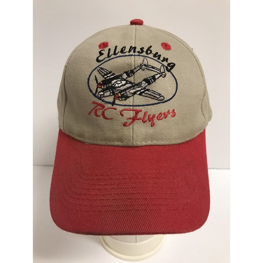 Ellensburg Washington RC Flyers Red Beige Adjustable Hat